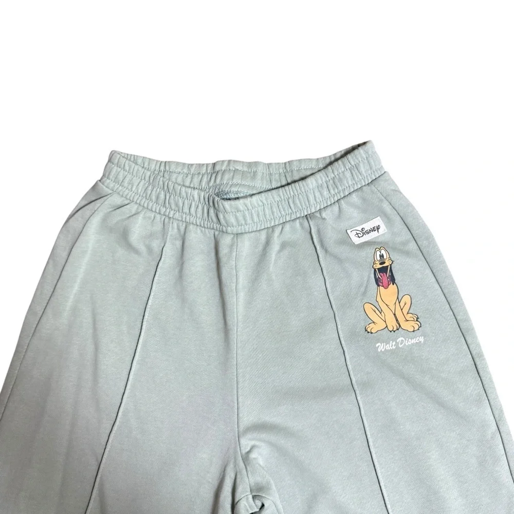Disney x H&M Kids Light Green Sweatpants – Pluto Graphic – Size 10–11Y